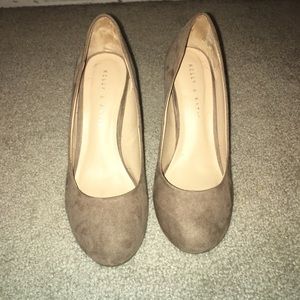 DSW tan suede high heel shoes